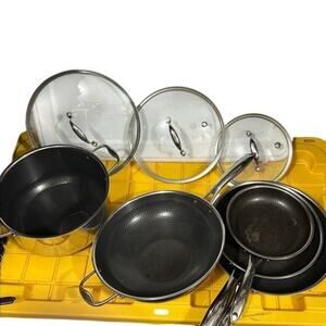HEXCLAD 8 Piece Nonstick Stainless Steel Pot/Pan Set 8 10 12" Lids Wok $700